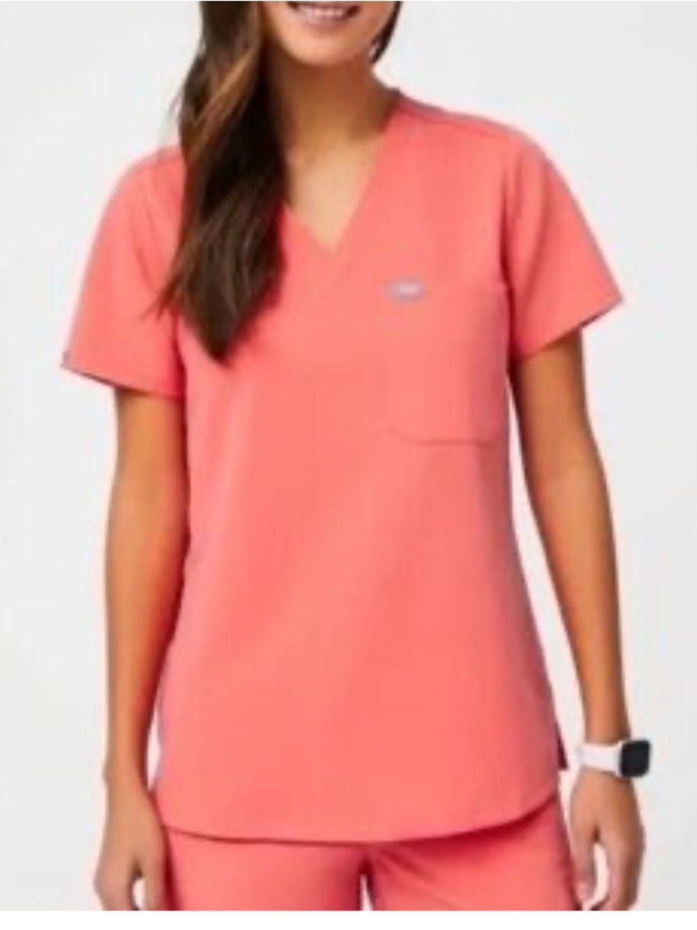 Figs Women's Straight Leg Scrub Set in Coral